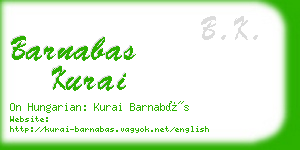 barnabas kurai business card